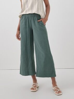 Pact Coastal Double Gauze Wide Leg Pants L